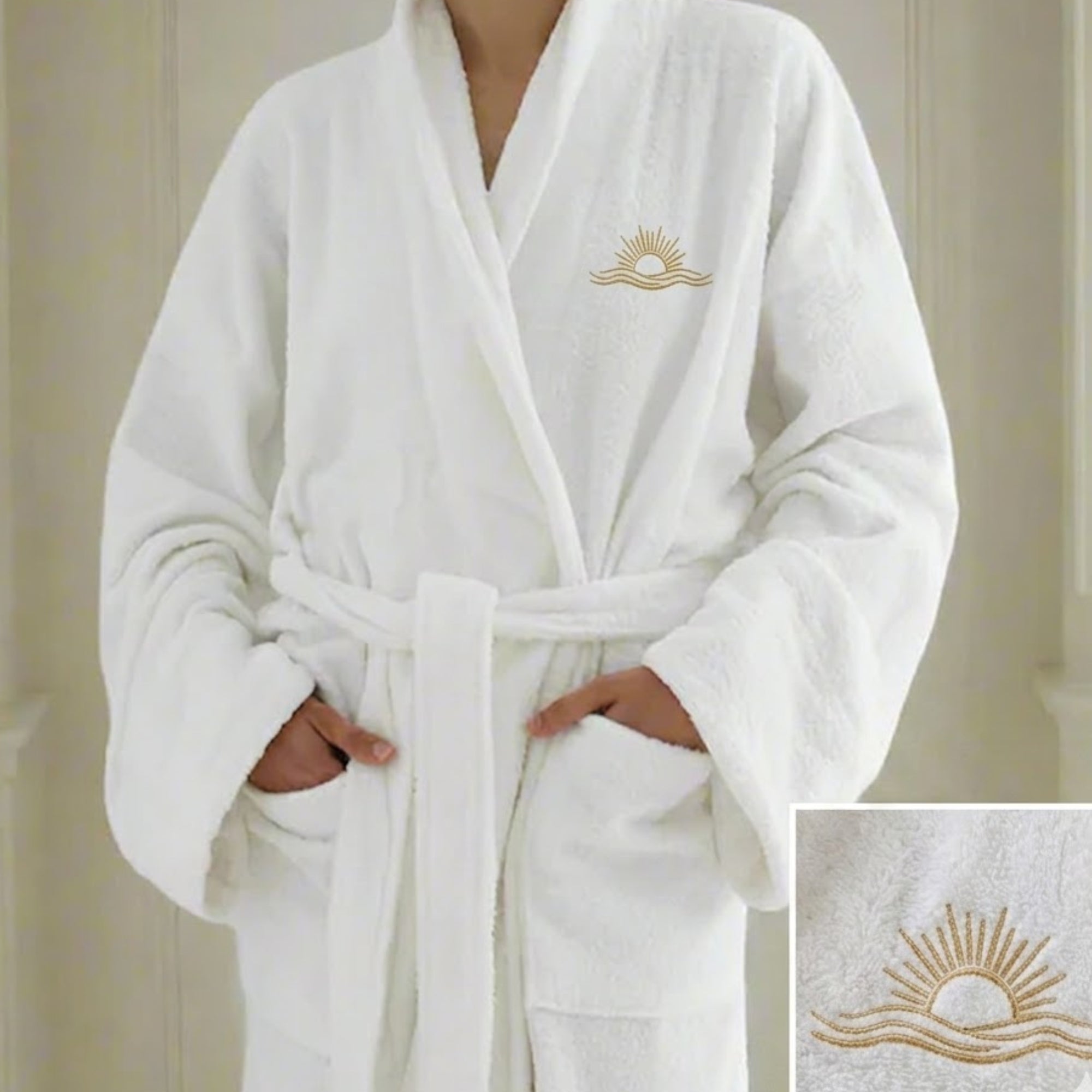 Peignoir Ultra Doux 100% Coton – Luxe & Confort blanc - 550g/m2