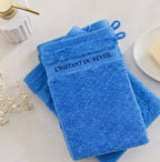 Gant de Toilette 100% Coton Ultra-Doux - Bleu - 550g/m2